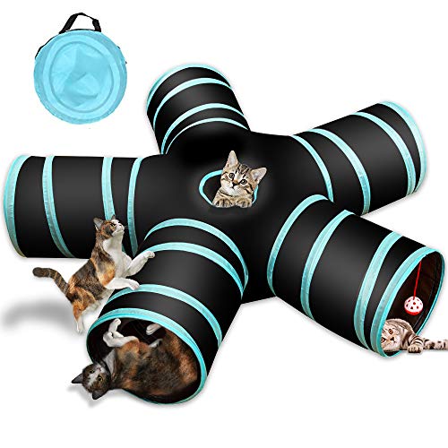 Cpvbobul Katzenspielzeug Katzentunnel, Katze Spielzeug Hundenspielzeug Spieltunnel 5-Wege Pet Play Tunnel Tube für Katze, Welpe, Kitty, Kätzchen, Kaninchen von Cpvbobul