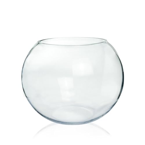 Craft And Party, Glasvase, 15,2 cm Höhe x 20,3 cm Breite, Glas-Fischglasvase, Bubble Bowl Vase für Terrarium, Blumenvase, Tafelaufsatz von Craft And Party