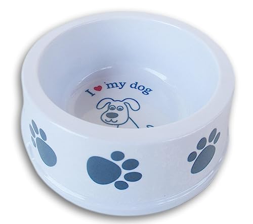 Kleiner Futternapf für Hunde und Katzen, Kunststoff, für 1,5 Tassen, 12,7 x 5,3 cm (I Heart My Dog Pfotenabdrücke) von Craft Supply