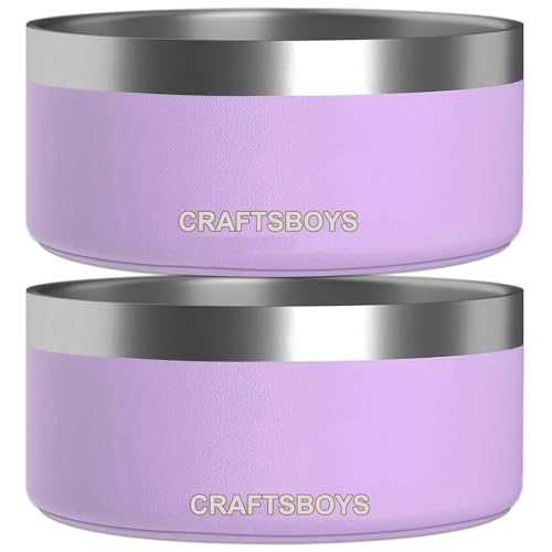 Craftsboys Hundenapf, Hundefutter Wassernapf mit rutschfestem Gummiboden, Edelstahl Hundenäpfe Doppelwand Hundenapf Kleine Mittlere Große Hunde, 907.2 g (2 Stück) (Lila) von Craftsboys