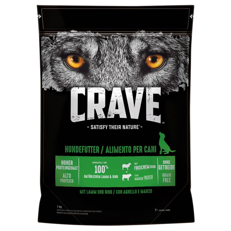 1 kg Crave Adult Trockenfutter zum Sonderpreis! - mit Lamm & Rind von Crave