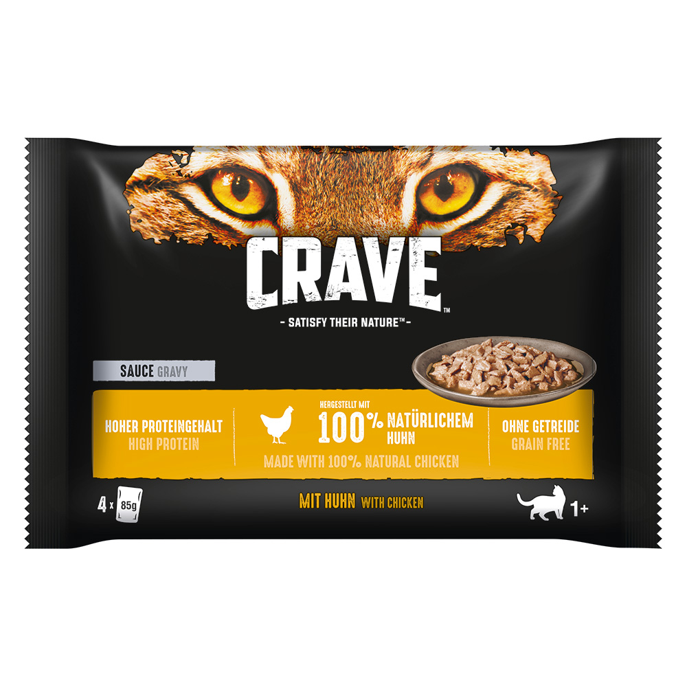 4 x 85 g Crave Pouch Multipack zum Sonderpreis! - Sauce mit Huhn von Crave