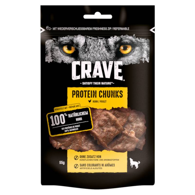 Crave Protein Chunks - Sparpaket: 6 x 55 g Huhn von Crave