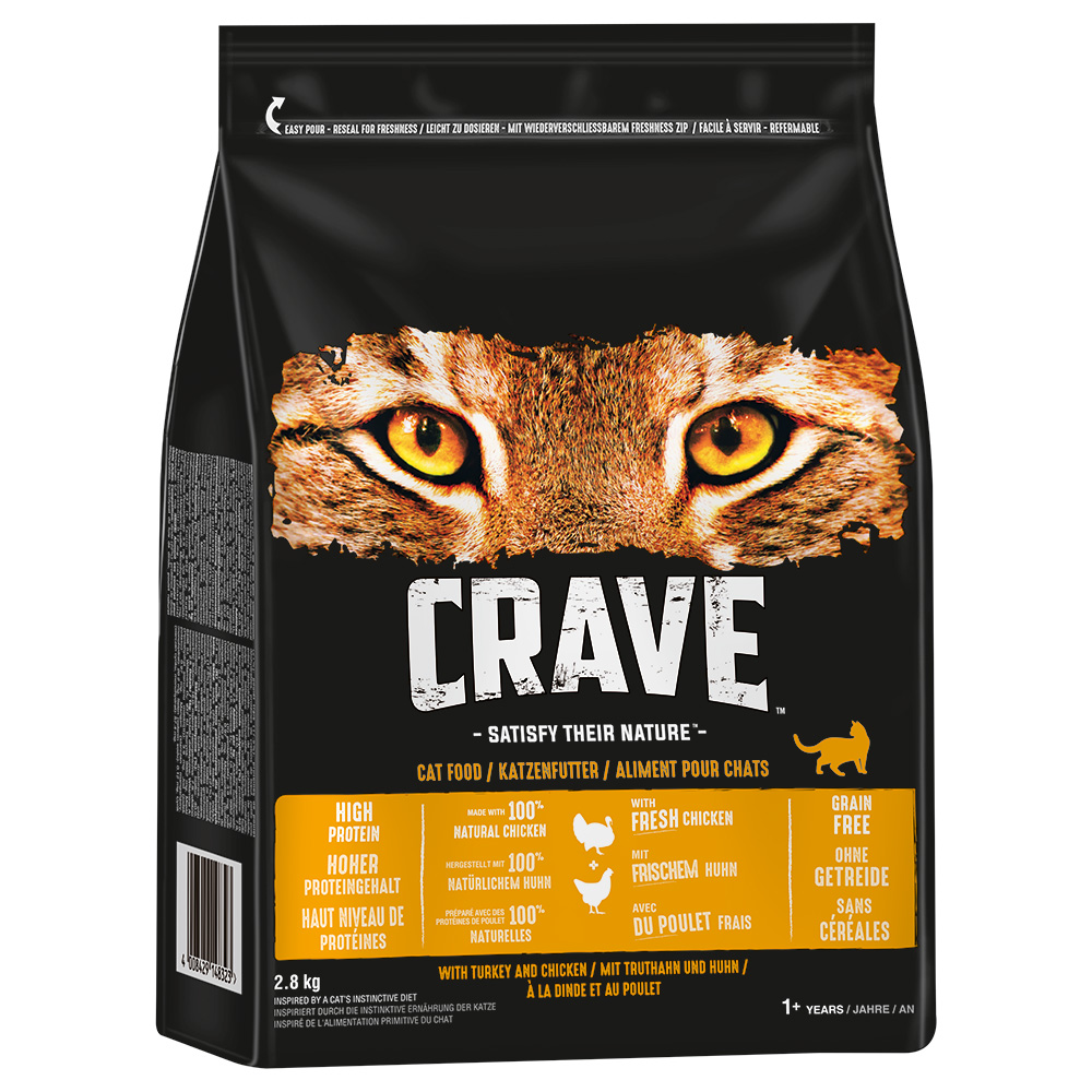 Crave Trockenfutter zum Sonderpreis! - 2,8 kg mit Truthahn & Huhn von Crave