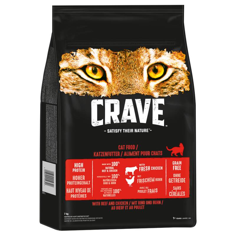 Crave Trockenfutter zum Sonderpreis! - 7 kg mit Rind & Huhn von Crave