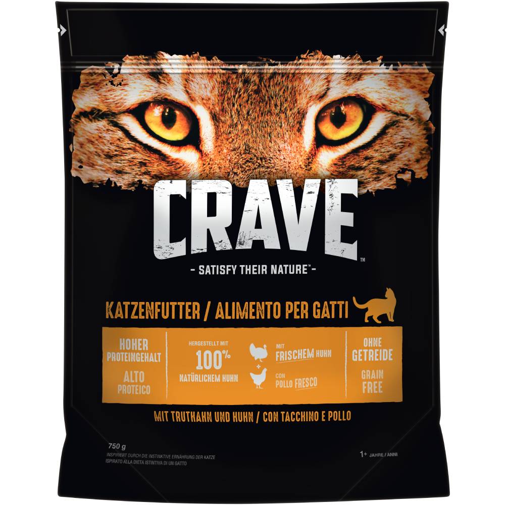 Crave Trockenfutter zum Sonderpreis! - 750 g mit Truthahn & Huhn von Crave