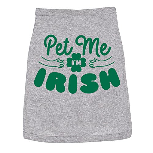 Crazy Dog Tshirts - Dog Shirt Pet Me Im Irish Funny Saint Patricks Day T Shirt Clothes for Pet Puppy (Heather Gray) - L - Herren - L von Crazy Dog T-Shirts