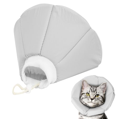 Katzenkegel, Katzenkegel-Halsband gegen Lecken und Kratzen, weicher Kegel für Katzen Alternative nach Operationen, bequemer Katzen-Erholungskegel mit Kordelzug für Katzen, Kätzchen und Welpen von Crazy Felix