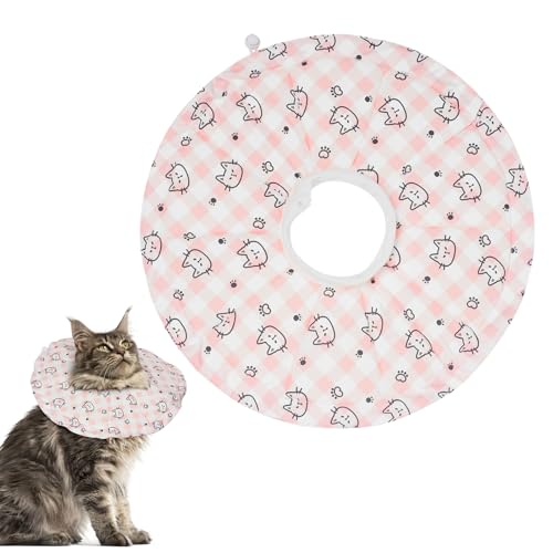 Katzenkegel, weiches Katzenkegelhalsband, um zu stoppen Lecken und Kratzen, verstellbarer Erholungskegel für Katzen nach Operationen mit Kordelzug-Design, einfach zu essen und zu trinken von Crazy Felix