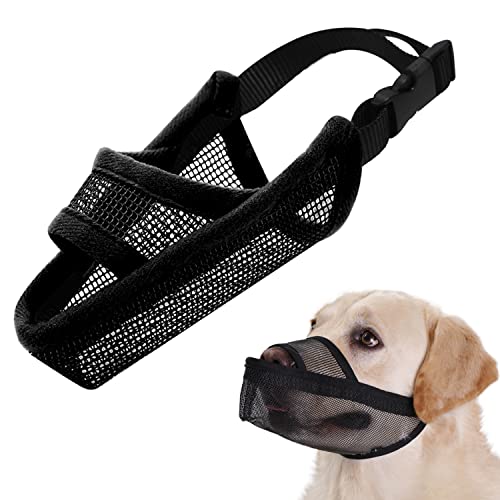 Nylon Dog Muzzle for Small Medium Large Dogs, Air Mesh Breathable and Drinkable Pet Muzzle for Anti-Biting Anti-Barking Licking (XXS, Black) von Crazy Felix