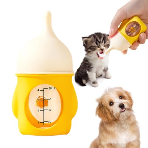 20/80ML Kleine Haustier-Flasche Welpen Kätzchen Fütterung Flasche Katze Hund Feeder Feeder Flasche Stillwasser Milch Katze Baby Trinken von Crazyview