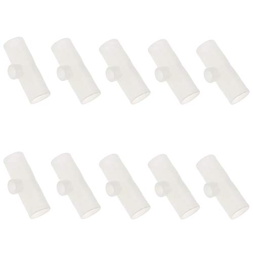 Create idea 10 Stück Geflügel-PVC-T-Armaturen-Set 1/8 Zoll Gewinde Huhn Trinknippel T-Fitting für Vogel Wachteln Weiß von Create idea