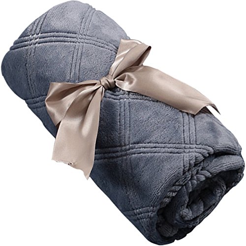 Schaffung Core 110 x 119,9 cm Super Weiches Flanell Fleece Pet Überwurf Decke für Hunde/Katzen, Warm Bett-Matte für Auto Käfig Zwinger, L 43.3*47.2", 2# Dark Blue von Creation Core