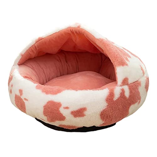 Katzenbett Haus Flanell Plüsch Hundebett Donut Höhle Kuscheltier Warmer Schlafsack Sofakissen Nest für Kleine Welpen Kätzchen Waschbares Hundekissenbett von Creatwls