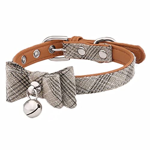 Verstellbares Gitter Katzenhalsband Halsband Katze Hundehalsband Fliege Hundehalsband für kleine Hunde Baumwolle Gestreifte Schleife Halskette von Creatwls