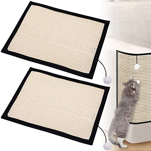 2 Stück Kratzmatte für Katzen: Kratzschutz Sofa Katze, Kratzmatte Katze, Sisal Kratzteppich für Katze, kratzbrett Wand, Kratzpappe Wand, Katzenkratzbrett Ecke Kratzbrett, Couch Katzenkratzmatte von Cresbel