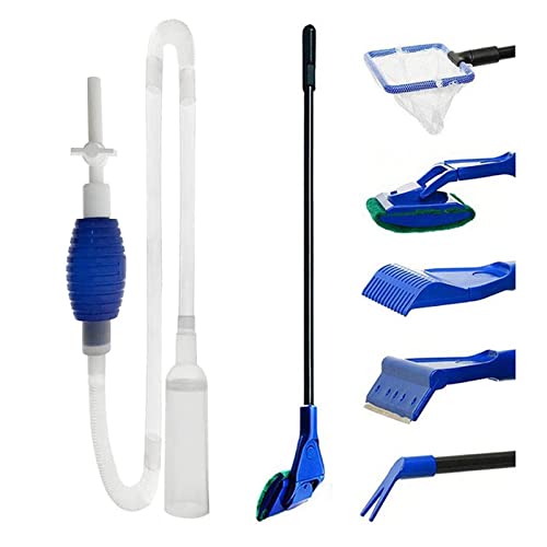 Aquarium Wasserwechsler - 5 in 1 Aquarium Reinigungs Set, Aquarium Zubehoer, Aquarium-Reinigungsset Werkzeuge, Kiesreiniger für Aquarium Wasserwechsel und Reinigung, Algenschaber für Fischbecken von Vanstart