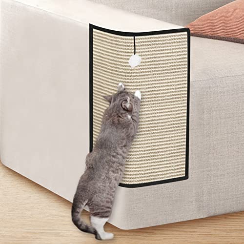 Kratzmatte für Katzen - Katzen Kratzmatte Kratzschutz Sofa, Sisal Kratzteppich für Katze, kratzbrett Wand mit Katzenball, Kratzpappe Wand, Katzenkratzbrett Ecke Kratzbrett, Couch Katzenkratzmatte von Cresbel