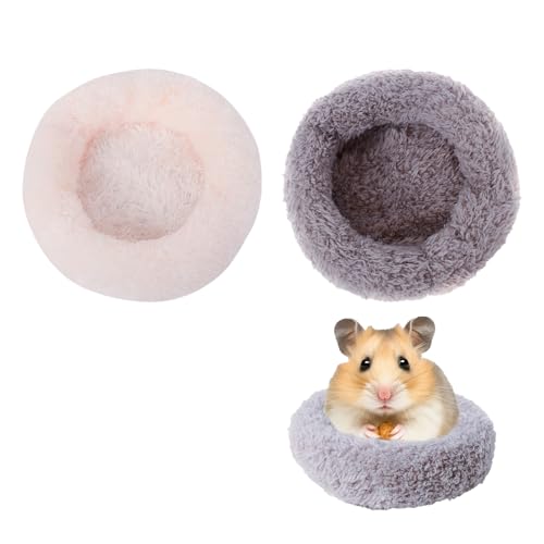 2 Stück Hamster Pet Nest, Gemütliche Hamster Nester, Kleintier Nest, Weiches Hamsterbett, für Meerschweinchen Gerbillen Mäuse Ratten Chinchillas Degus Zwerghamstern Fancy Ratten (Grau-Weiß) von Cretvestsar