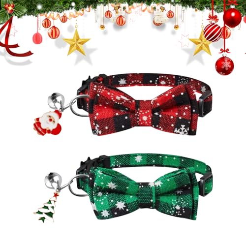 2Pcs Haustier Weihnachtsaccessoires Santa Haustier Fliege Weihnachtsbaum Haustier Fliege Strumpf Haustier Fliege Für Haustierbesitzer Hundefreunde Katzenliebhaber Tierliebhaber (Alter Mann Baum) von Cretvestsar