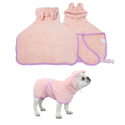 Four Seasons Schnell Trocknender Haustier Bademantel Verstellbarer Fleece-Duschpullover Haustiere Pyjama Set Perfekt zum Baden, Schwimmen Pflegen für Spaziergänge im Schlamm (Rosa) von Cretvestsar