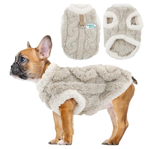 Kleine Hunde-Fuzzy-Weste für 2.5-3.5 kg Haustiere, Hundeweste für kalte Wetter, Gemütliche Hundekleidung, Winterbekleidung für Hundespaziergänge im Park Spielzeiten Winterspaziergänge (Aprikose) von Cretvestsar