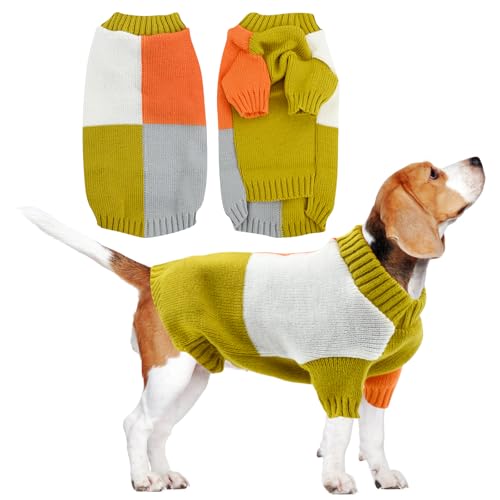 Kleiner Hunde-Pullover, Pet Farbblock-Pullover, Pet Bunten Pullover für Kleine Hunde und Katzen, Kaltes Wetter (Mischfarbe C) von Cretvestsar