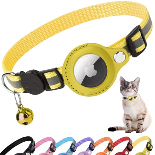 Croc-Cat airtag Katzenhalsband, Zubehör Kompatibel mit Apple Airtag, Halsband mit Sicherheitsschnalle Anti Strangulation für Kätzchen und kleine Hunde, GPS airtag Nicht inbegriffen! von Croc-Cat