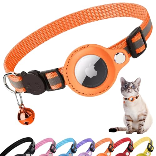 Croc-Cat airtag Katzenhalsband, Zubehör Kompatibel mit Apple Airtag, Halsband mit Sicherheitsschnalle Anti Strangulation für Kätzchen und kleine Hunde, GPS airtag Nicht inbegriffen! von Croc-Cat