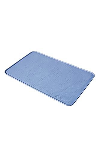 Croc Liner Silikon-Futtermatte für Katzen und Hunde, wasserdicht, erhöhter Rand, spülmaschinenfest, Haustier-Tischset-Tablett, Allzweck-Matte (Hellblau, kleine Größe – 29,5 x 46,7 cm) von Croc Liner