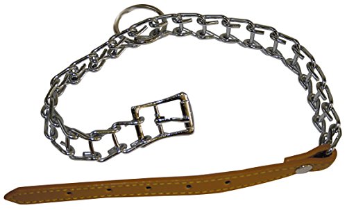 Croci C5AS0672 Halsband Kleine Treppe mit Leder, 50 cm x 2,5 mm, verchromt von Croci