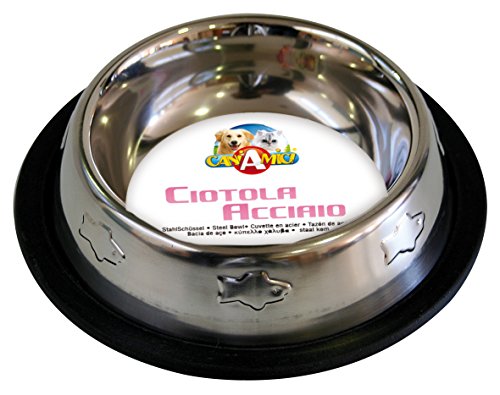 Croci C6059440 Stahlnapf für Katzen mit Spuren, 0.24 Litre, 16 cm von Croci