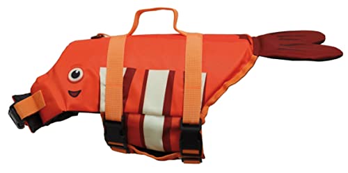 Croci Clownfish Schwimmweste für Hunde, Schwimmweste für Haustiere, Schwimmweste mit Griff für Hunde - Clownfisch, 35 cm von Croci