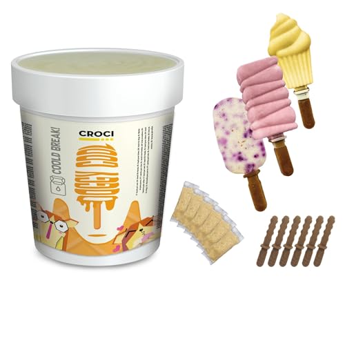 Croci Doggy Cool Kühl-Snack für den Sommer, EIS für Hunde, 6er Set, inklusive Essstäbchen, Milchgeschmack, 156 g von Croci