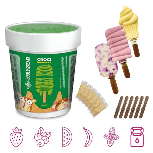 Croci Doggy Cool Kühl-Snack für den Sommer, Hunde-Eiscreme, 6er Set, inklusive essbarem Essstäbchen, Minze, 156 g von Croci