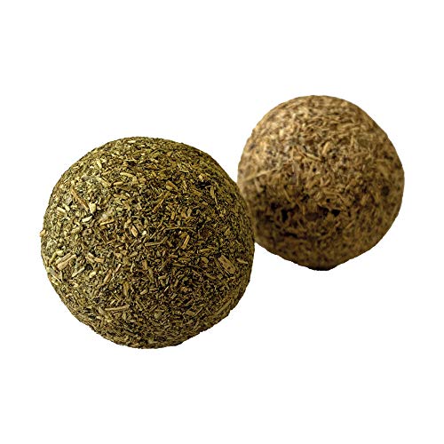 Croci Euphoria Katzenspielzeug mit Katzengras und Silvervine, 2 Balls mit gepresstem Catnip und Silvervine, Attraktivität für Katzen und Welpen, 3 cm von Croci