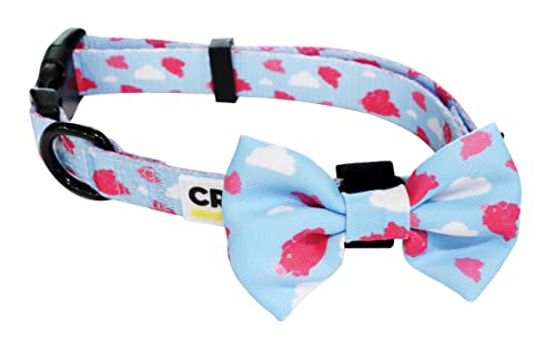 Croci Flying Pigs Hundehalsband aus Nylon, verstellbar, mit Abnehmbarer Fliege, Größe S / 28-44 x 1,5 cm von Croci