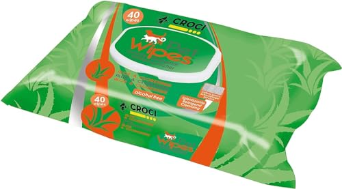 Croci Gill 's Reinigungstuch Aloe Chlorhexidin für Hunde 40-teilig – Lot de 4 von Croci