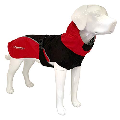 Croci Hiking Hundemantel, wasserdicht, Makalu, temperaturregulierendes Futter, Schwarz/Rot, 45 cm von Croci