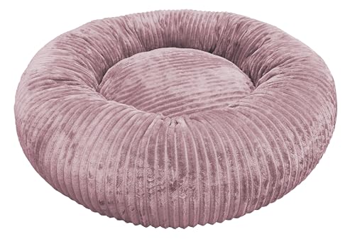 Croci Hyg Hundekissen für Katzen, mittelgroße Hunde, rund, gepolstert, Abnehmbarer Bezug, Supersoft, Matte für Hundehütten und Autos, Staubrosa, Ø 70 cm von Croci