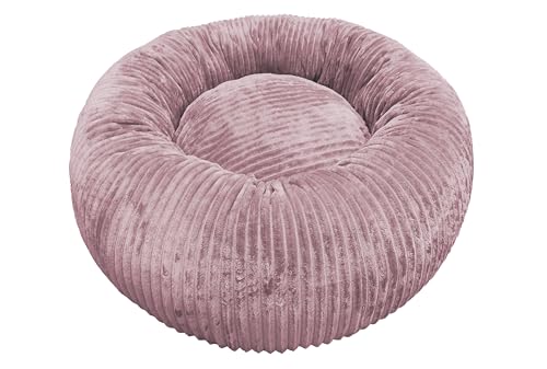 Croci Hyg Hundekissen für Katzen, mittelgroße Hunde, rund, gepolstert, Abnehmbarer Bezug, Supersoft, Matte für Hundehütten und Autos, Staubrosa, Ø 70 cm von Croci