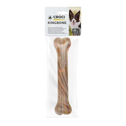 Croci King Bone – Knochen für Hunde, Kaubelohnungssnack für Hunde aus natürlichem Rindsleder, Dentalstick zur Zahnreinigung, 20 cm – 150 g von Croci