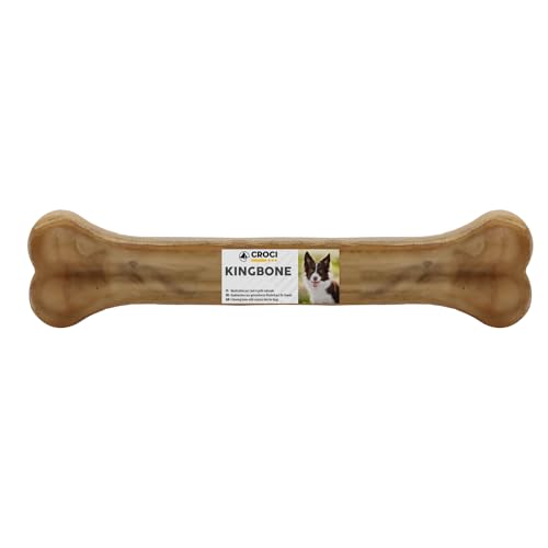 Croci King Bone Knochen für Hunde in Freiheit, Kau-Snack für Hunde aus natürlicher Kuhhaut, Zahnstange für die Zahnreinigung, 30 cm – 350 g von Croci