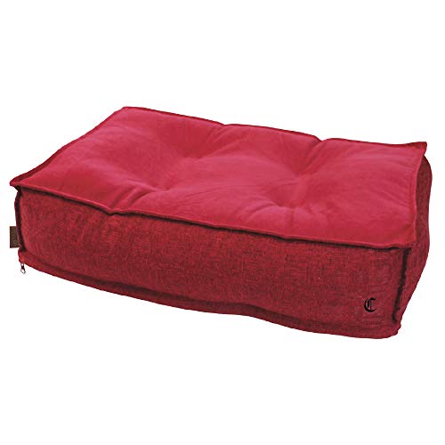 Croci Kissen für Hunde und Katzen Will, Stoff, Abnehmbarer Bezug, Größe 80 x 60 x 15 cm, Farbe Rot Violett - 700 g von Croci