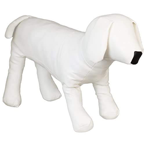 Croci Manichino Cane M Schaufensterpuppe Schaufensterpuppe Rücken 35/40 cm für Regenmantel Pullover und Sweatshirt Schneiderpuppe Plüsch Schneiderpuppe Weiß Kunstleder Verstellbare Beine von Croci