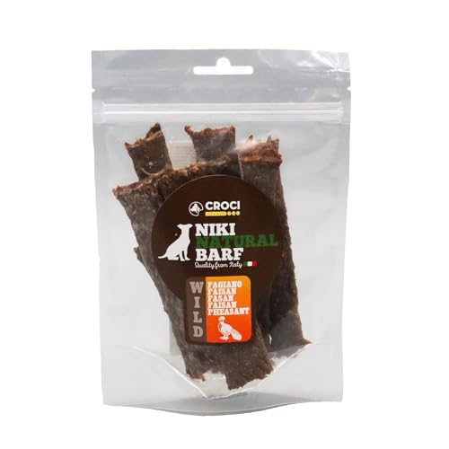 Croci Niki Natural Barf Wild Hundesnack 100% getrocknetes Fasanenfleisch, reich an natürlichen Proteinen, Barf-Diät für Hunde, ohne künstliche und konservierte Zusatzstoffe, 100 g von Croci