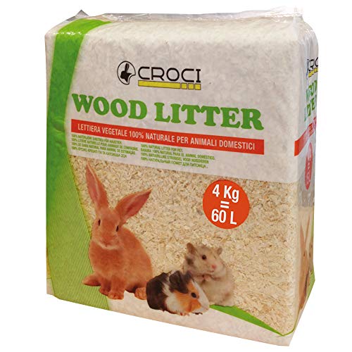 Croci Wood Litter - Pflanzliche Streu für Nagetiere auf Basis von Tannenspänen, 15 lt - 1 kg Format, natürlich und kompostierbar ohne chemische Produkte, super saugfähig, geruchshemmend von Zoo Med