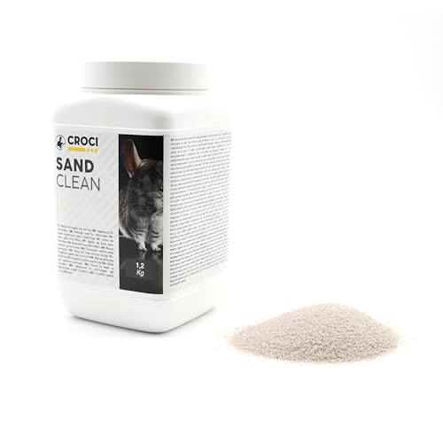 Croci Sand Clean - Feiner Sand für Chinchillas, Hamster und kleine Nager, auf Silikonbasis, für Nagerhaare, 1,2 Kg von Croci