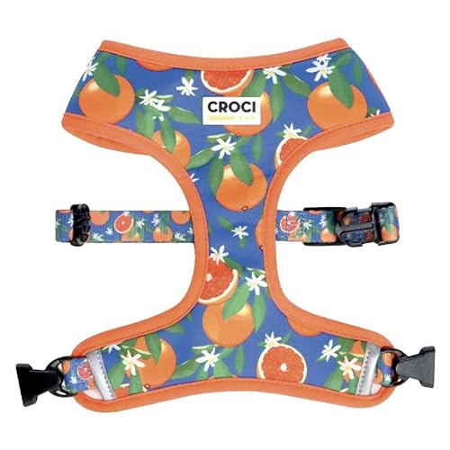 Croci Sicily Blue Citrus Hundegeschirr aus Nylon, klein, mittelgroß, Größe M/42-55 cm von Croci