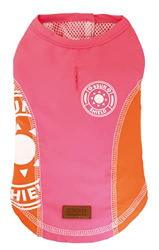 Croci Sunshield Hundebekleidung Anti-UV-Strahlen, Sonnenschutz UPF 50+, Rosa, 25 cm von Croci